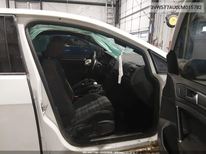 2020 Volkswagen Golf Gti 2.0T Autobahn/2.0T S/2.0T Se VIN: 3VW5T7AU0LM015782 Lot: 44677765