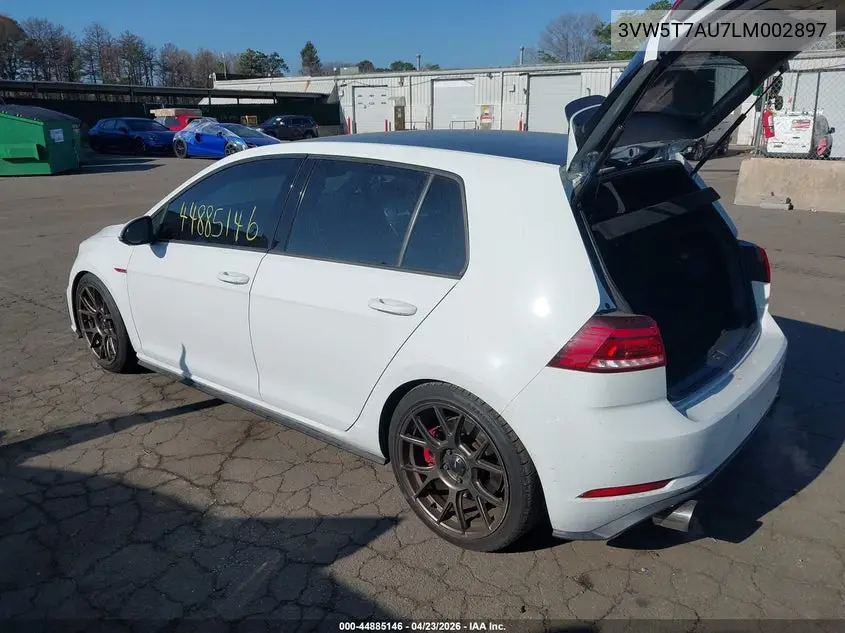 2020 Volkswagen Golf Gti 2.0T Autobahn/2.0T S/2.0T Se VIN: 3VW5T7AU7LM002897 Lot: 44885146