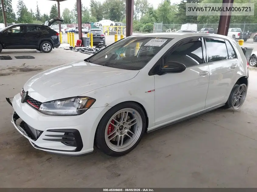 2020 Volkswagen Golf Gti 2.0T Autobahn/2.0T S/2.0T Se VIN: 3VW6T7AU6LM006721 Lot: 45306685