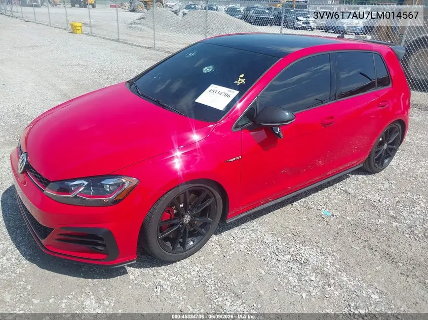 2020 Volkswagen Golf Gti 2.0T Autobahn/2.0T S/2.0T Se VIN: 3VW6T7AU7LM014567 Lot: 45334706