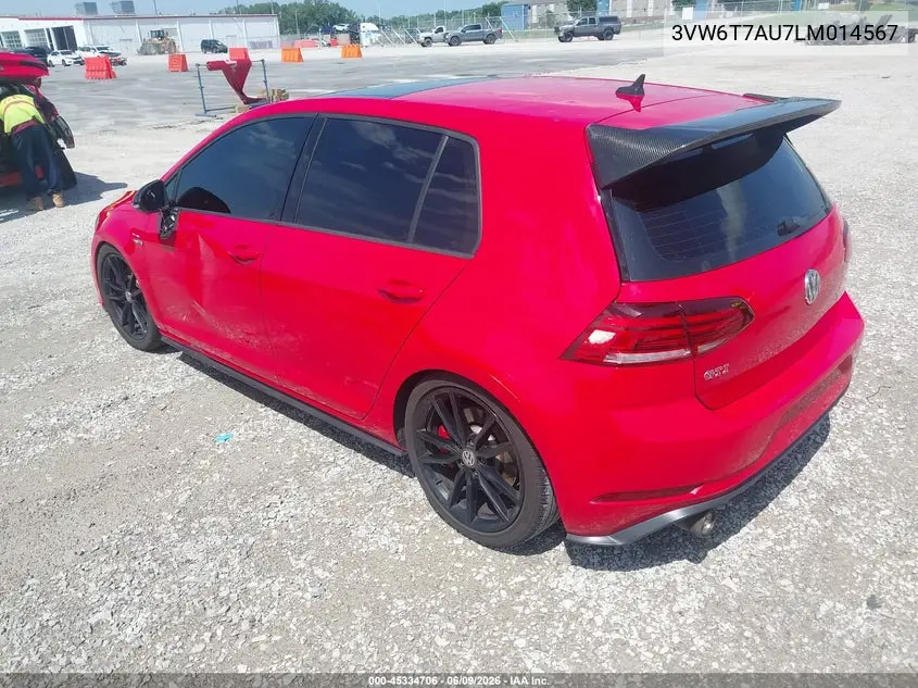 2020 Volkswagen Golf Gti 2.0T Autobahn/2.0T S/2.0T Se VIN: 3VW6T7AU7LM014567 Lot: 45334706