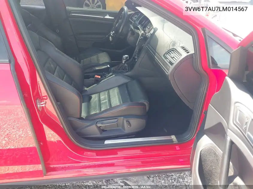 2020 Volkswagen Golf Gti 2.0T Autobahn/2.0T S/2.0T Se VIN: 3VW6T7AU7LM014567 Lot: 45334706