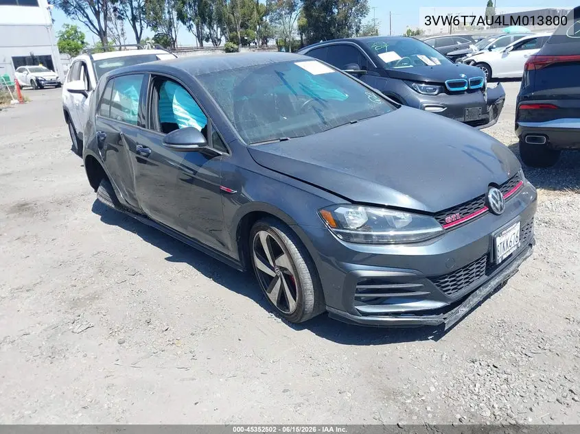 2020 Volkswagen Golf Gti 2.0T Autobahn/2.0T S/2.0T Se VIN: 3VW6T7AU4LM013800 Lot: 45352502