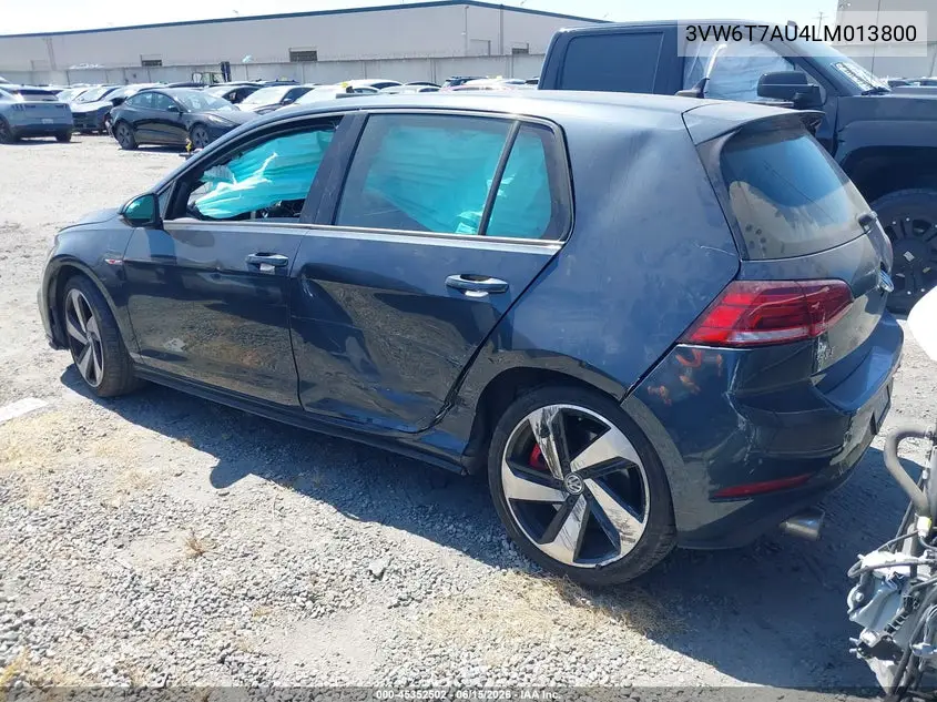 2020 Volkswagen Golf Gti 2.0T Autobahn/2.0T S/2.0T Se VIN: 3VW6T7AU4LM013800 Lot: 45352502