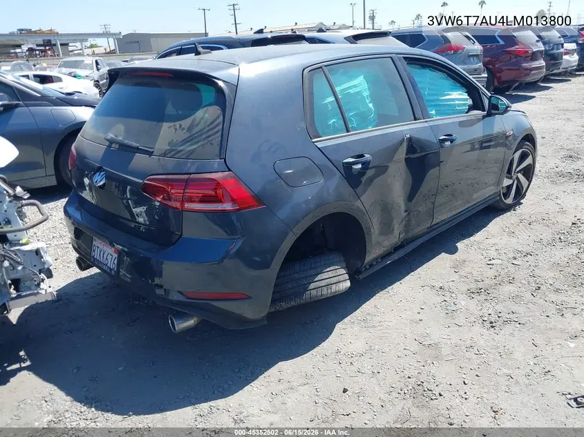 2020 Volkswagen Golf Gti 2.0T Autobahn/2.0T S/2.0T Se VIN: 3VW6T7AU4LM013800 Lot: 45352502