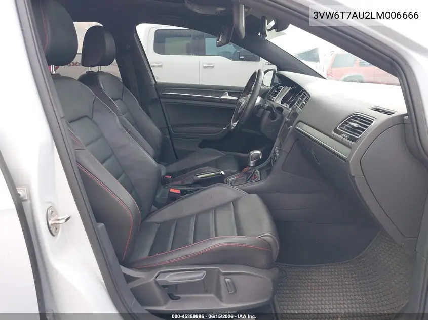 2020 Volkswagen Golf Gti 2.0T Autobahn/2.0T S/2.0T Se VIN: 3VW6T7AU2LM006666 Lot: 45359986