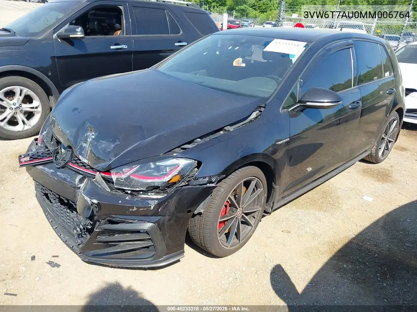 2021 Volkswagen Golf Gti 2.0T Autobahn/2.0T S/2.0T Se VIN: 3VW6T7AU0MM006764 Lot: 45233318