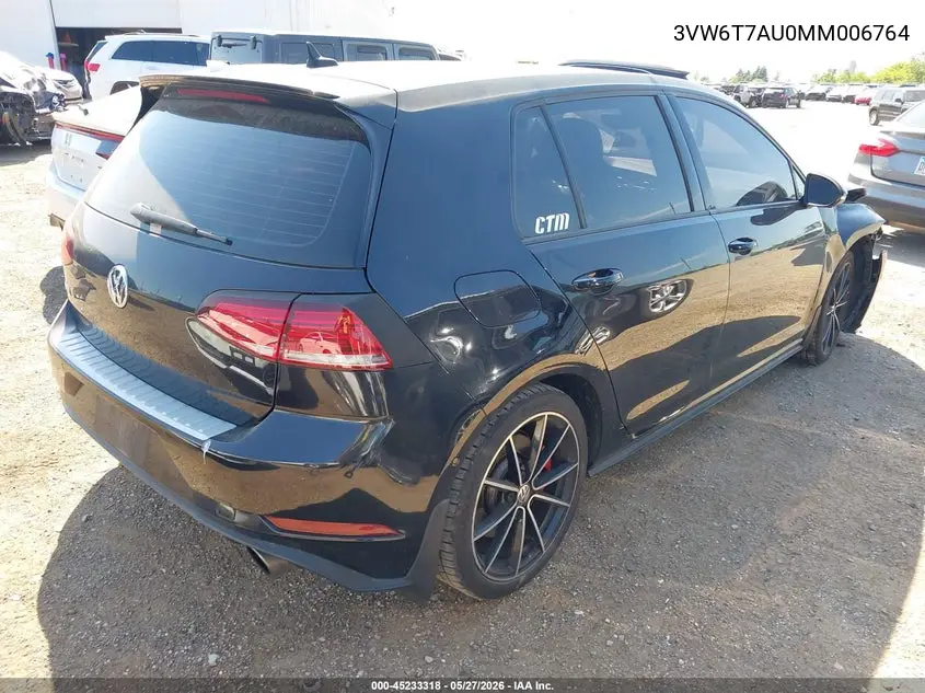 2021 Volkswagen Golf Gti 2.0T Autobahn/2.0T S/2.0T Se VIN: 3VW6T7AU0MM006764 Lot: 45233318