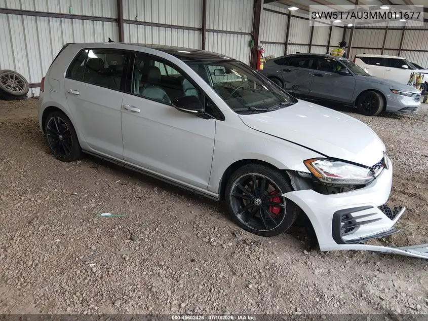 2021 Volkswagen Golf Gti 2.0T Autobahn/2.0T S/2.0T Se VIN: 3VW5T7AU3MM011677 Lot: 45602426