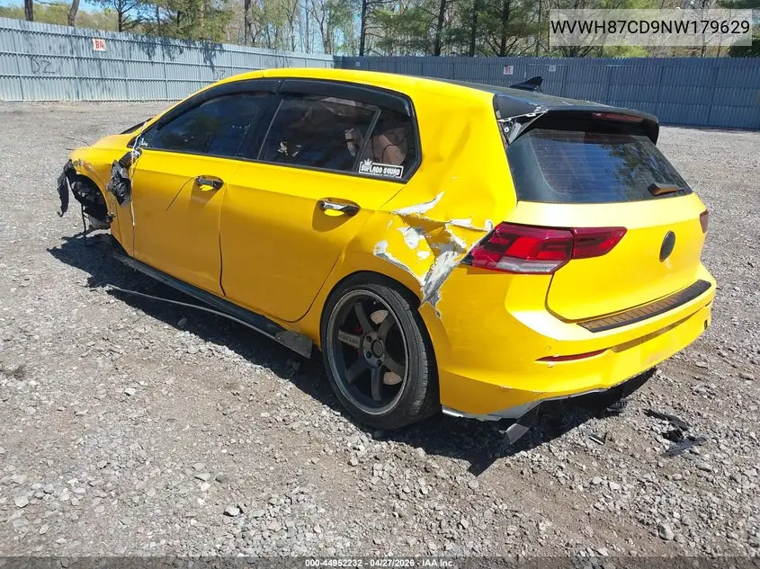 2022 Volkswagen Golf Gti 2.0T S VIN: WVWH87CD9NW179629 Lot: 44952232