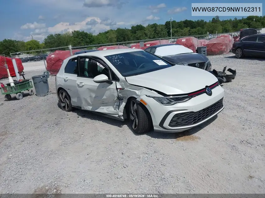 2022 Volkswagen Golf Gti 2.0T S VIN: WVWG87CD9NW162311 Lot: 45168749