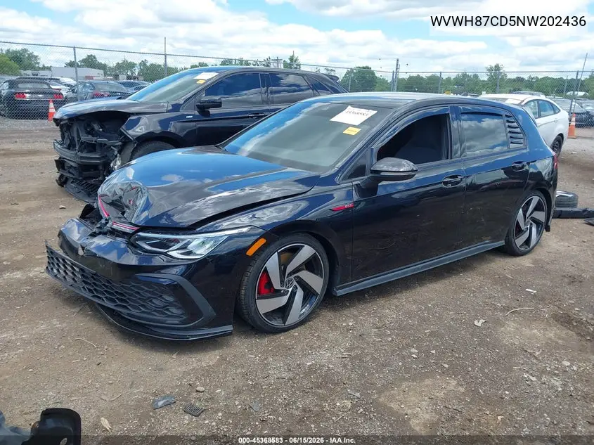 2022 Volkswagen Golf Gti 2.0T S VIN: WVWH87CD5NW202436 Lot: 45368583