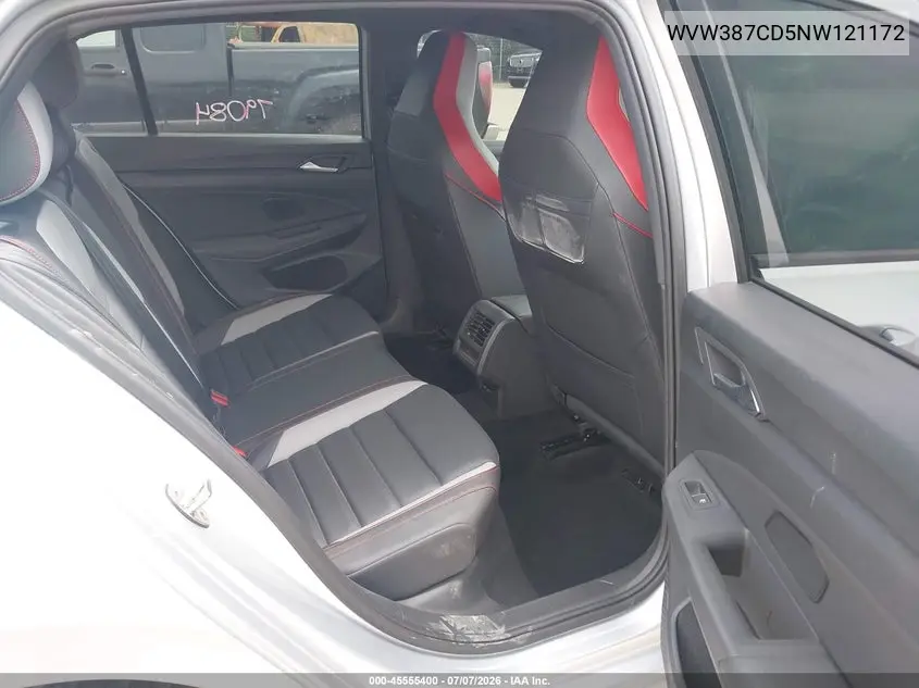 2022 Volkswagen Golf Gti 2.0T Se VIN: WVW387CD5NW121172 Lot: 45555400