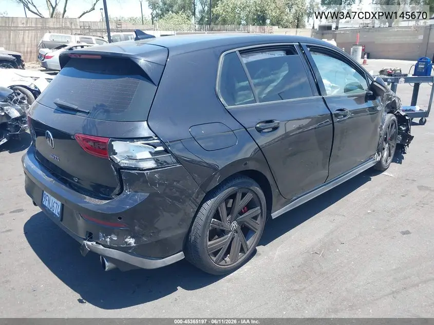 2023 Volkswagen Golf Gti 2.0T Se VIN: WVW3A7CDXPW145670 Lot: 45365197