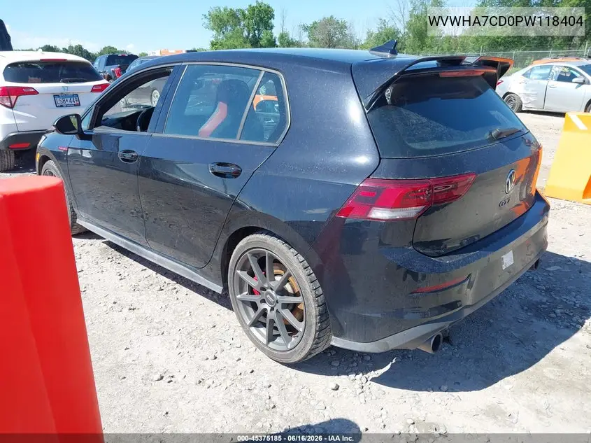 2023 Volkswagen Golf Gti 2.0T S VIN: WVWHA7CD0PW118404 Lot: 45375185