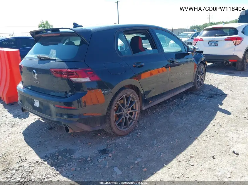2023 Volkswagen Golf Gti 2.0T S VIN: WVWHA7CD0PW118404 Lot: 45375185