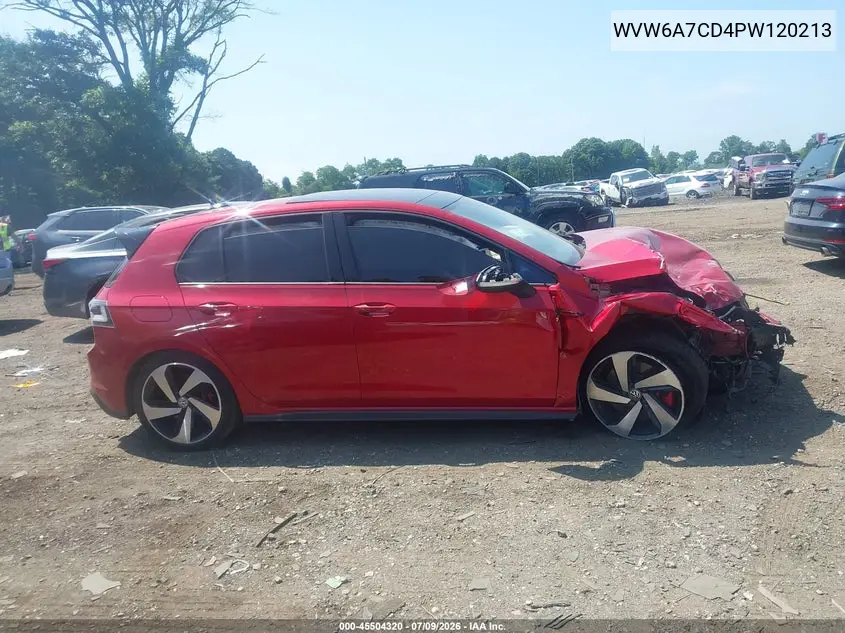2023 Volkswagen Golf Gti 2.0T Autobahn VIN: WVW6A7CD4PW120213 Lot: 45504320