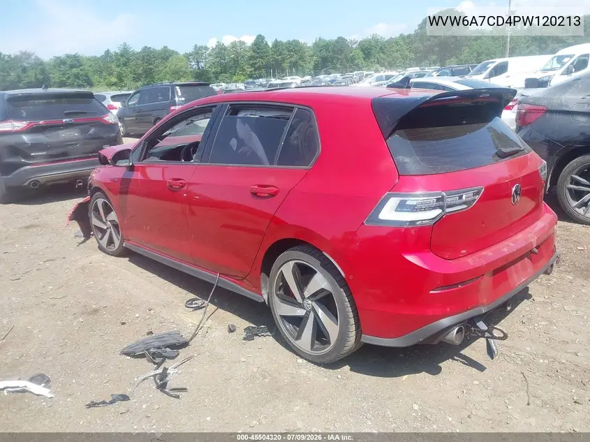 2023 Volkswagen Golf Gti 2.0T Autobahn VIN: WVW6A7CD4PW120213 Lot: 45504320
