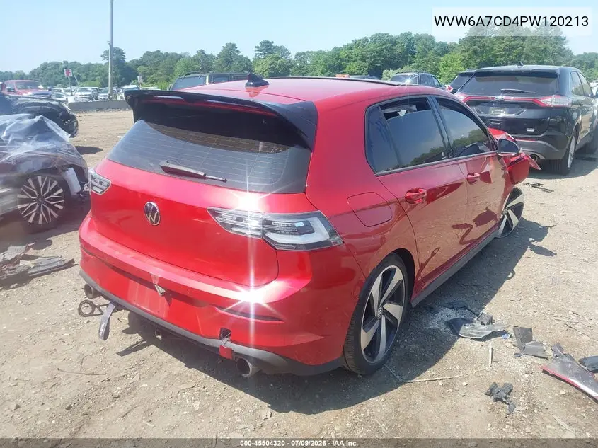 2023 Volkswagen Golf Gti 2.0T Autobahn VIN: WVW6A7CD4PW120213 Lot: 45504320