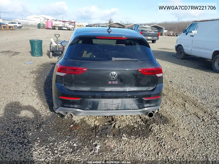 2024 Volkswagen Golf Gti 2.0T S VIN: WVWGA7CD7RW221706 Lot: 44546510