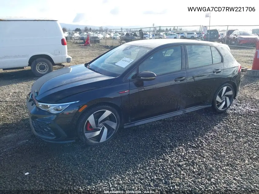 2024 Volkswagen Golf Gti 2.0T S VIN: WVWGA7CD7RW221706 Lot: 44546510