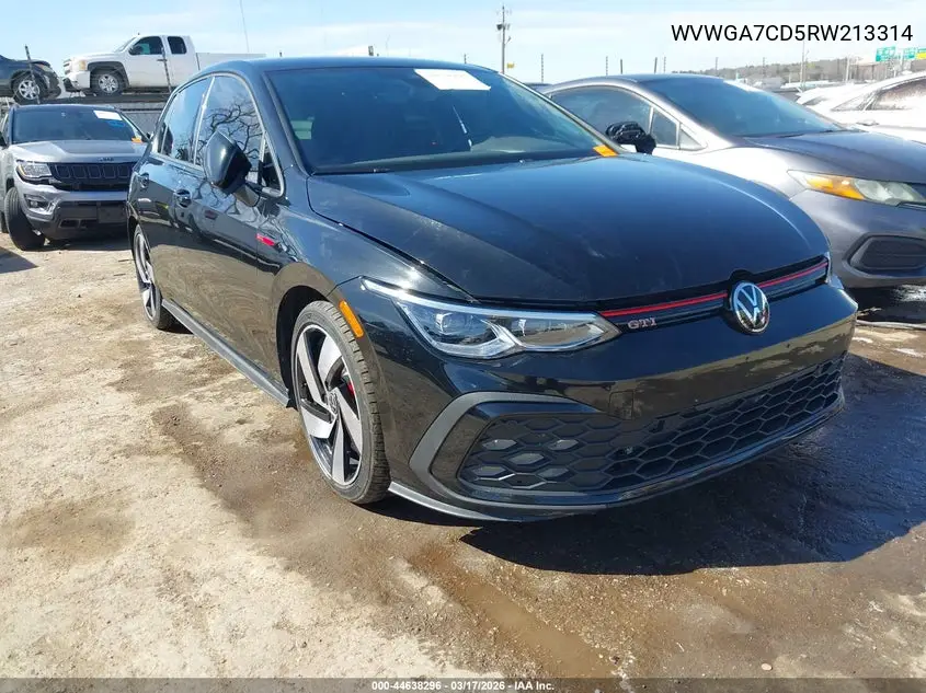 2024 Volkswagen Golf Gti 2.0T S VIN: WVWGA7CD5RW213314 Lot: 44638296