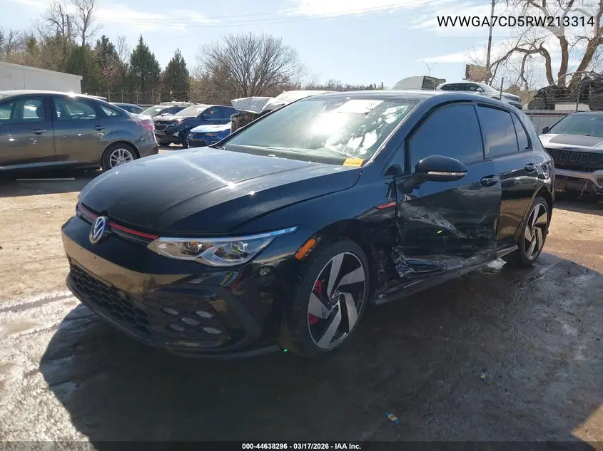 2024 Volkswagen Golf Gti 2.0T S VIN: WVWGA7CD5RW213314 Lot: 44638296