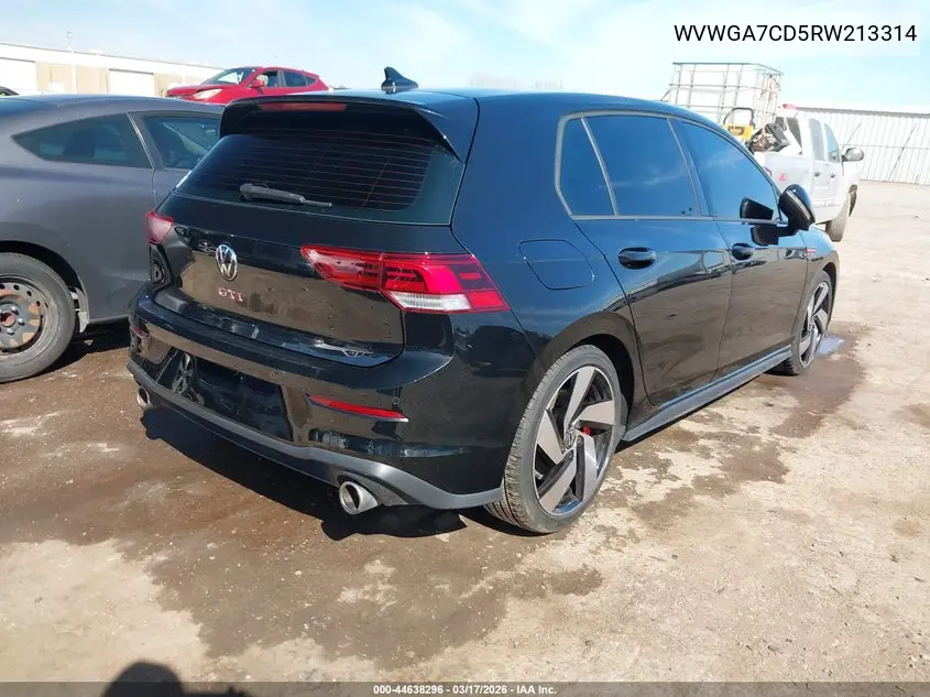 2024 Volkswagen Golf Gti 2.0T S VIN: WVWGA7CD5RW213314 Lot: 44638296