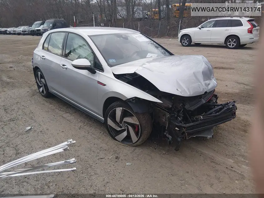 2024 Volkswagen Golf Gti 2.0T S VIN: WVWGA7CD4RW143174 Lot: 44785005