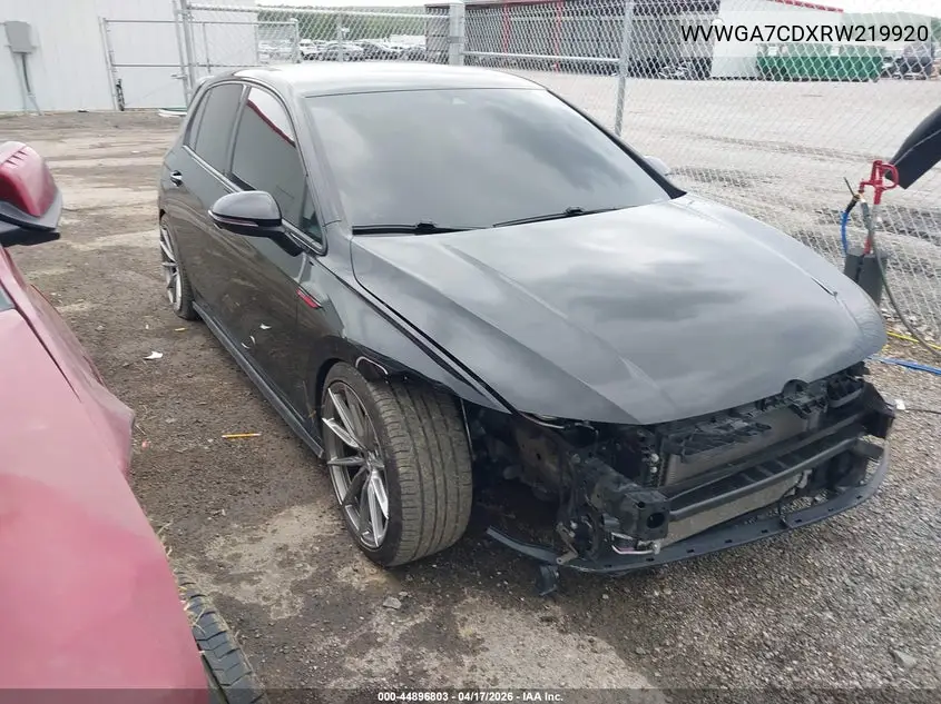 2024 Volkswagen Golf Gti 2.0T S VIN: WVWGA7CDXRW219920 Lot: 44896803