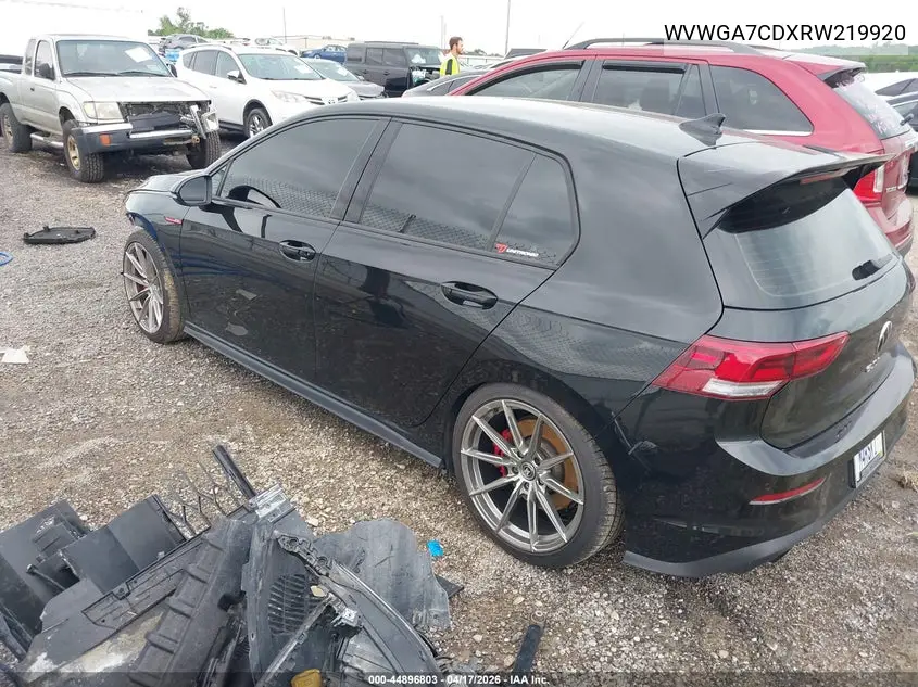 2024 Volkswagen Golf Gti 2.0T S VIN: WVWGA7CDXRW219920 Lot: 44896803