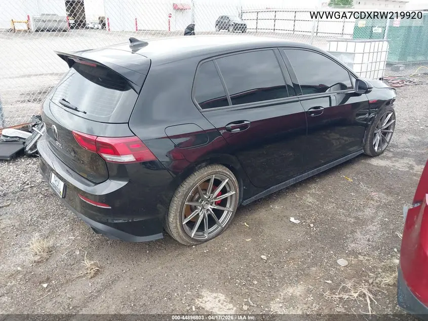 2024 Volkswagen Golf Gti 2.0T S VIN: WVWGA7CDXRW219920 Lot: 44896803