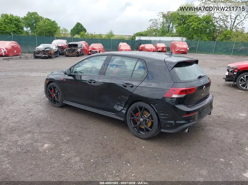 2024 Volkswagen Golf Gti 2.0T 380 S VIN: WVWHA7CD7RW211715 Lot: 45051593