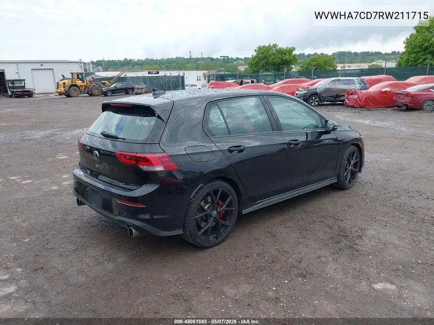 2024 Volkswagen Golf Gti 2.0T 380 S VIN: WVWHA7CD7RW211715 Lot: 45051593