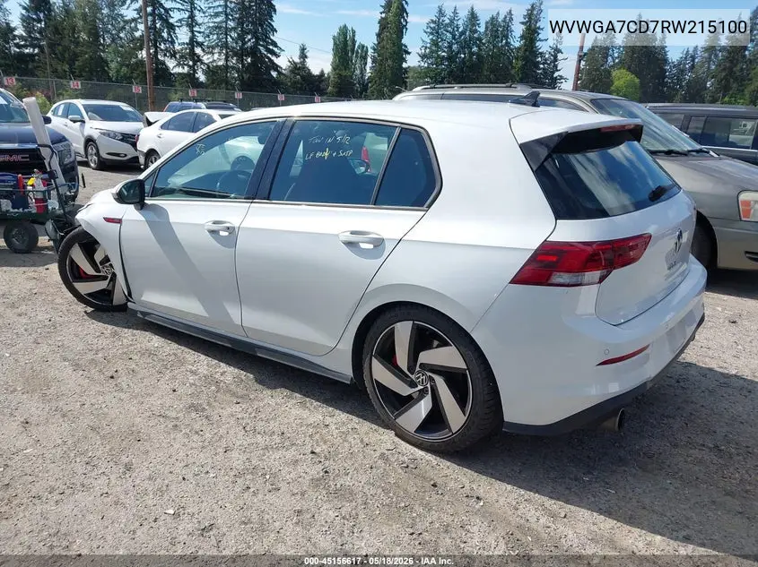 2024 Volkswagen Golf Gti 2.0T S VIN: WVWGA7CD7RW215100 Lot: 45156617