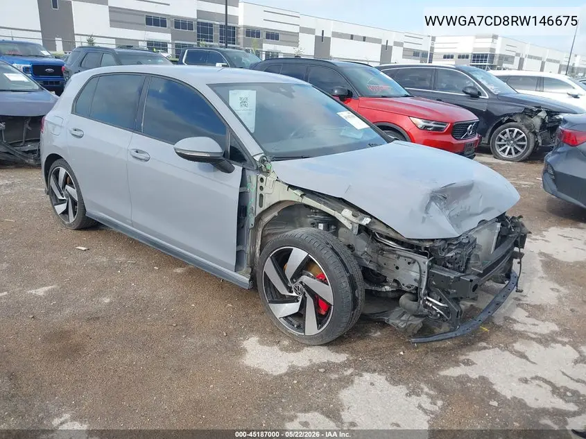 2024 Volkswagen Golf Gti 2.0T S VIN: WVWGA7CD8RW146675 Lot: 45187000