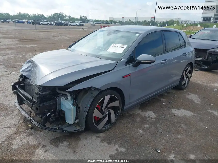 2024 Volkswagen Golf Gti 2.0T S VIN: WVWGA7CD8RW146675 Lot: 45187000