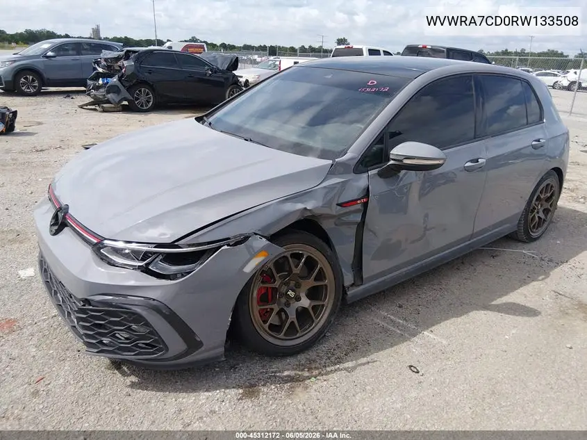 2024 Volkswagen Golf Gti 2.0T Se VIN: WVWRA7CD0RW133508 Lot: 45312172