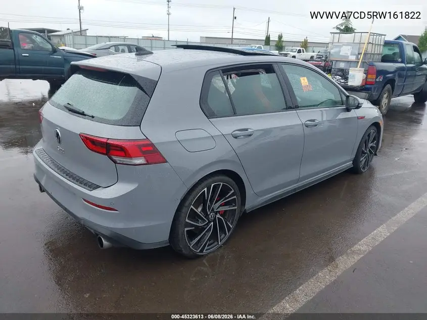 2024 Volkswagen Golf Gti 2.0T Autobahn VIN: WVWVA7CD5RW161822 Lot: 45323613