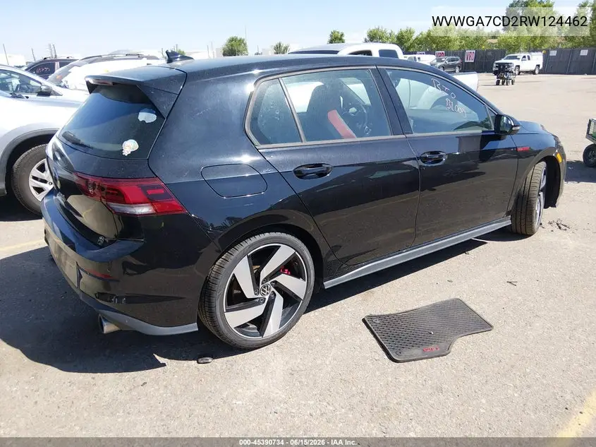 2024 Volkswagen Golf Gti 2.0T S VIN: WVWGA7CD2RW124462 Lot: 45390734