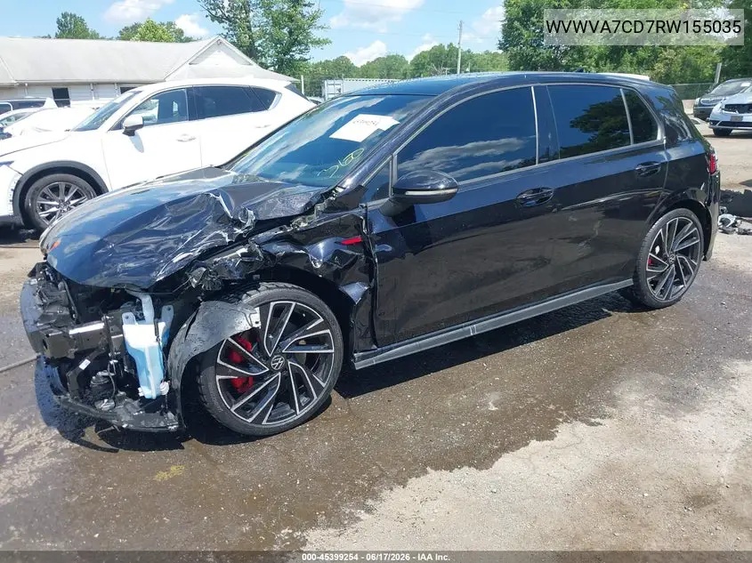 2024 Volkswagen Golf Gti 2.0T Autobahn VIN: WVWVA7CD7RW155035 Lot: 45399254