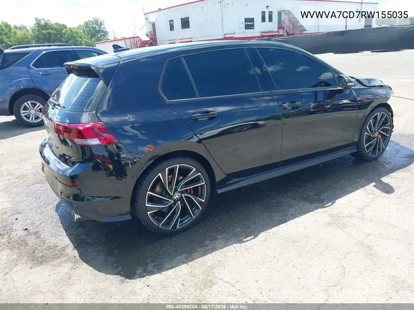 2024 Volkswagen Golf Gti 2.0T Autobahn VIN: WVWVA7CD7RW155035 Lot: 45399254
