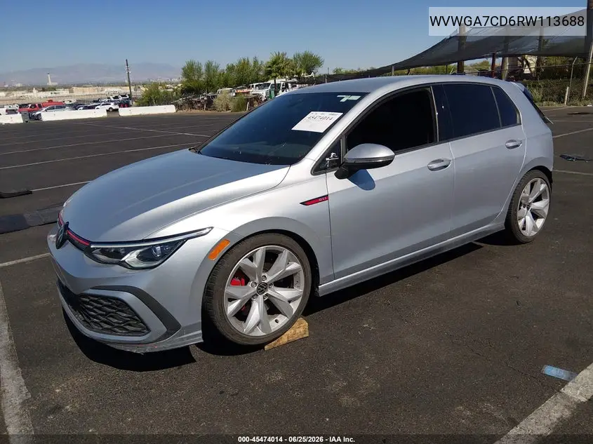 2024 Volkswagen Golf Gti S VIN: WVWGA7CD6RW113688 Lot: 45474014