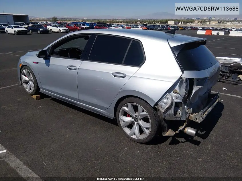 2024 Volkswagen Golf Gti S VIN: WVWGA7CD6RW113688 Lot: 45474014