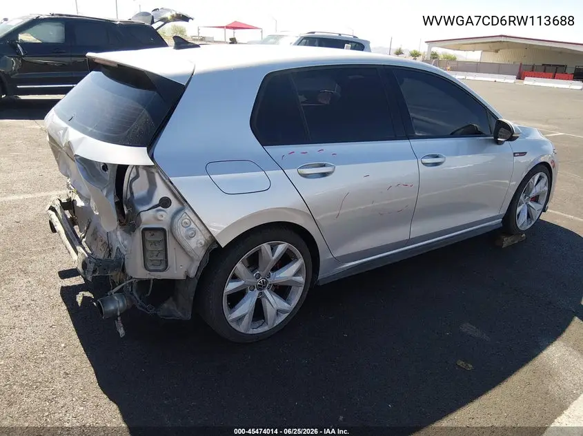 2024 Volkswagen Golf Gti S VIN: WVWGA7CD6RW113688 Lot: 45474014
