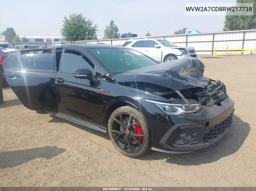 2024 Volkswagen Golf Gti 2.0T 380 Se VIN: WVW2A7CD8RW217738 Lot: 45696277