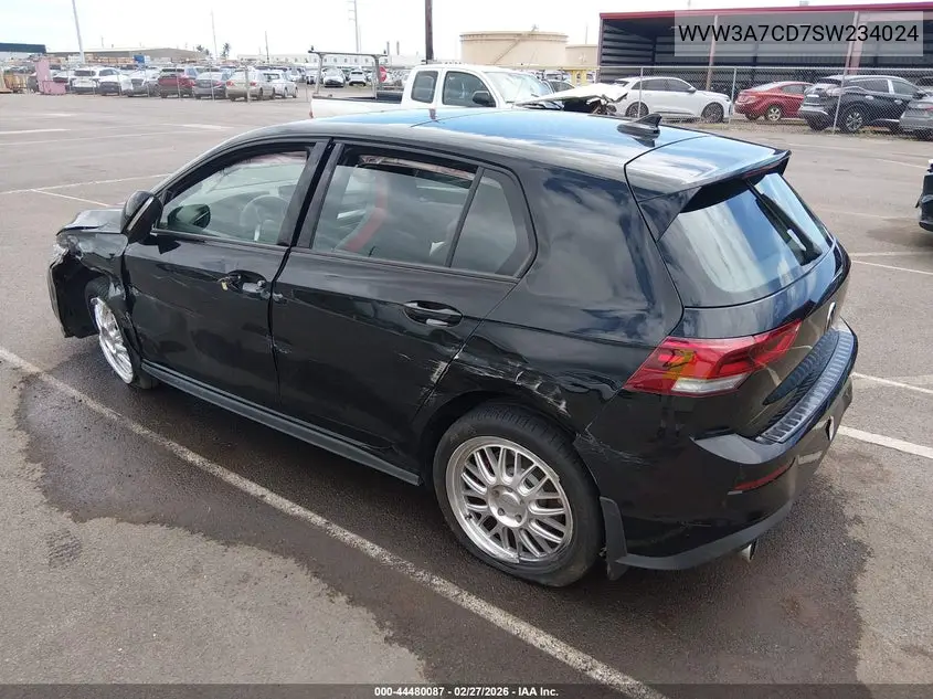 2025 Volkswagen Golf Gti 2.0T Se VIN: WVW3A7CD7SW234024 Lot: 44480087