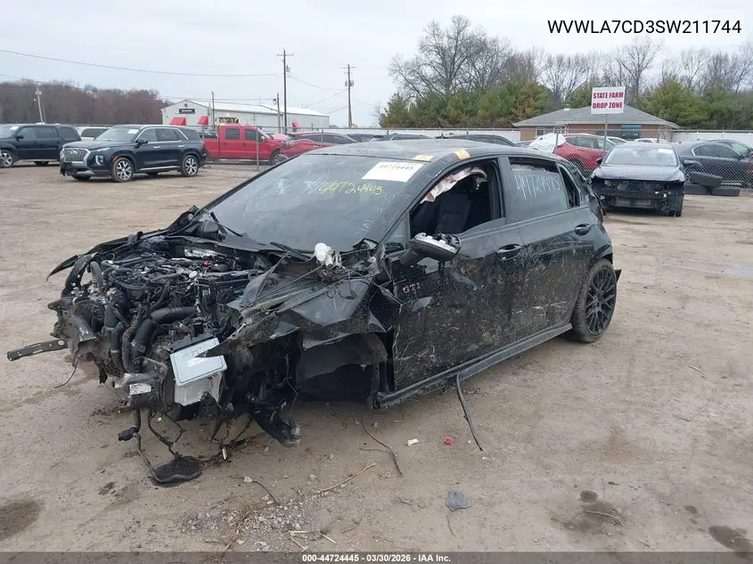 2025 Volkswagen Golf Gti 2.0T S VIN: WVWLA7CD3SW211744 Lot: 44724445