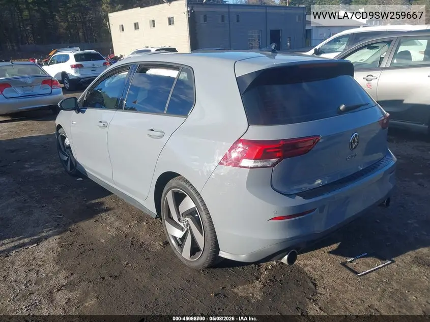2025 Volkswagen Golf Gti 2.0T S VIN: WVWLA7CD9SW259667 Lot: 45088700