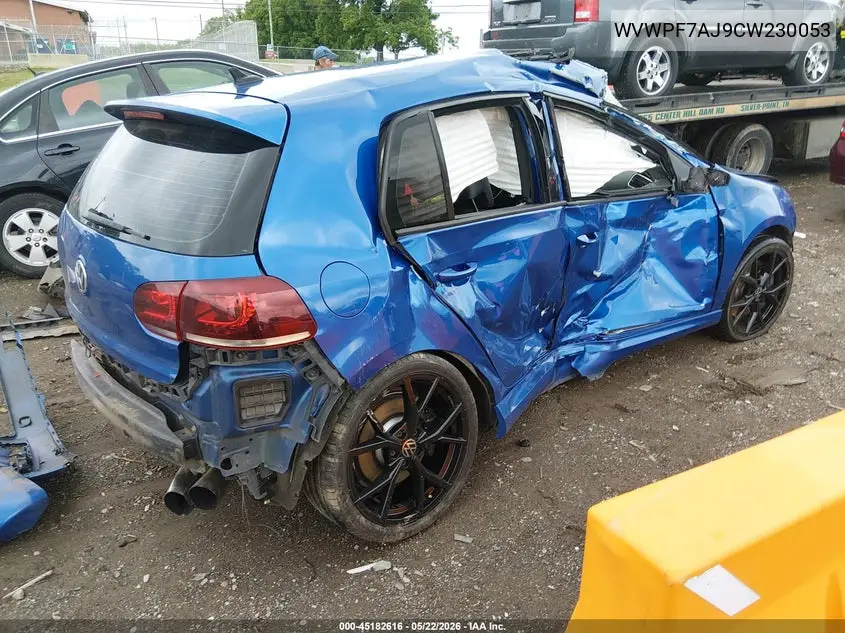 2012 Volkswagen Golf R 4-Door VIN: WVWPF7AJ9CW230053 Lot: 45182616